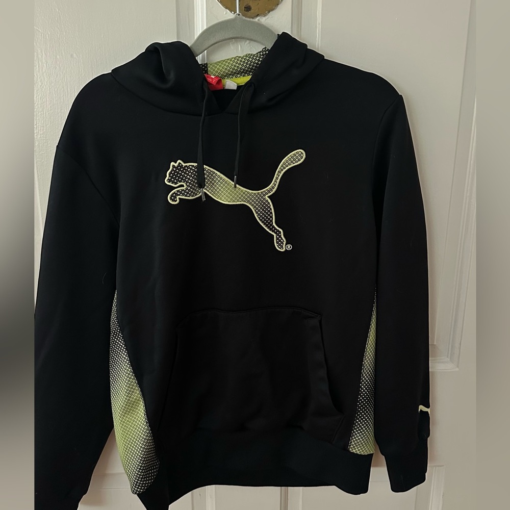 Puma Black Hoodie with Lime Highlights